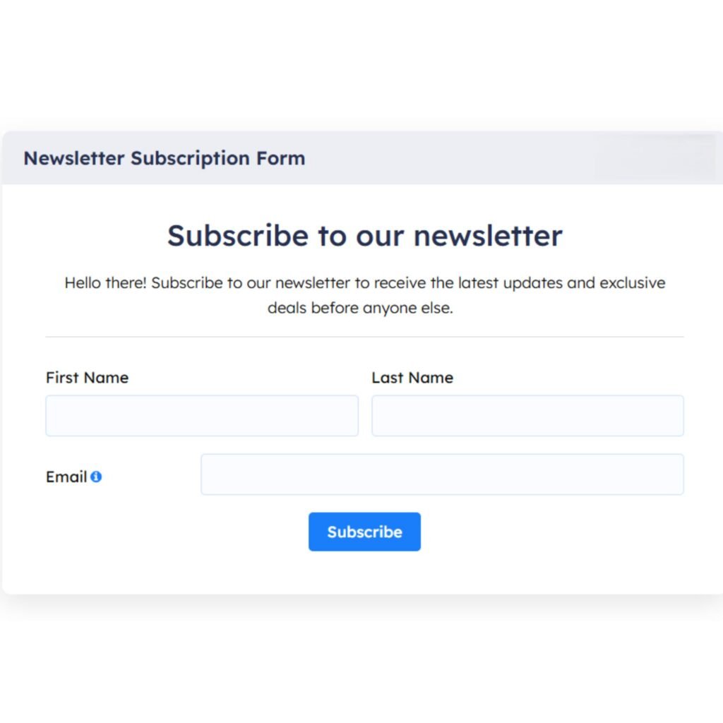 Newsletter Subscription Form