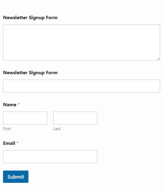 Newsletter Signup Form